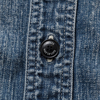 RATS STAND COLLAR DENIM SHIRT