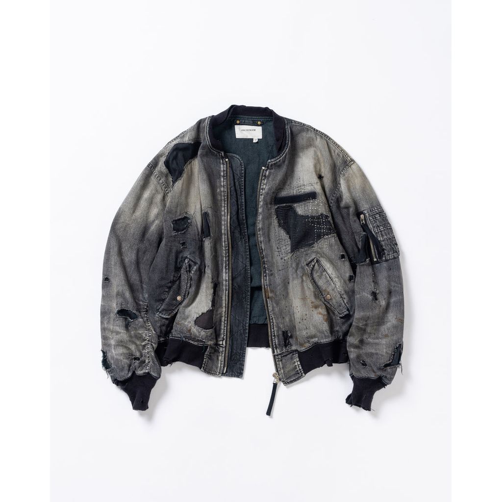 ANACHRONORMAN396-R HARD REMAKED DUAL DENIM MA-1 BLACK (REMAKE)