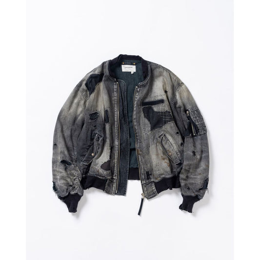 ANACHRONORMAN396-R HARD REMAKED DUAL DENIM MA-1 BLACK (REMAKE)