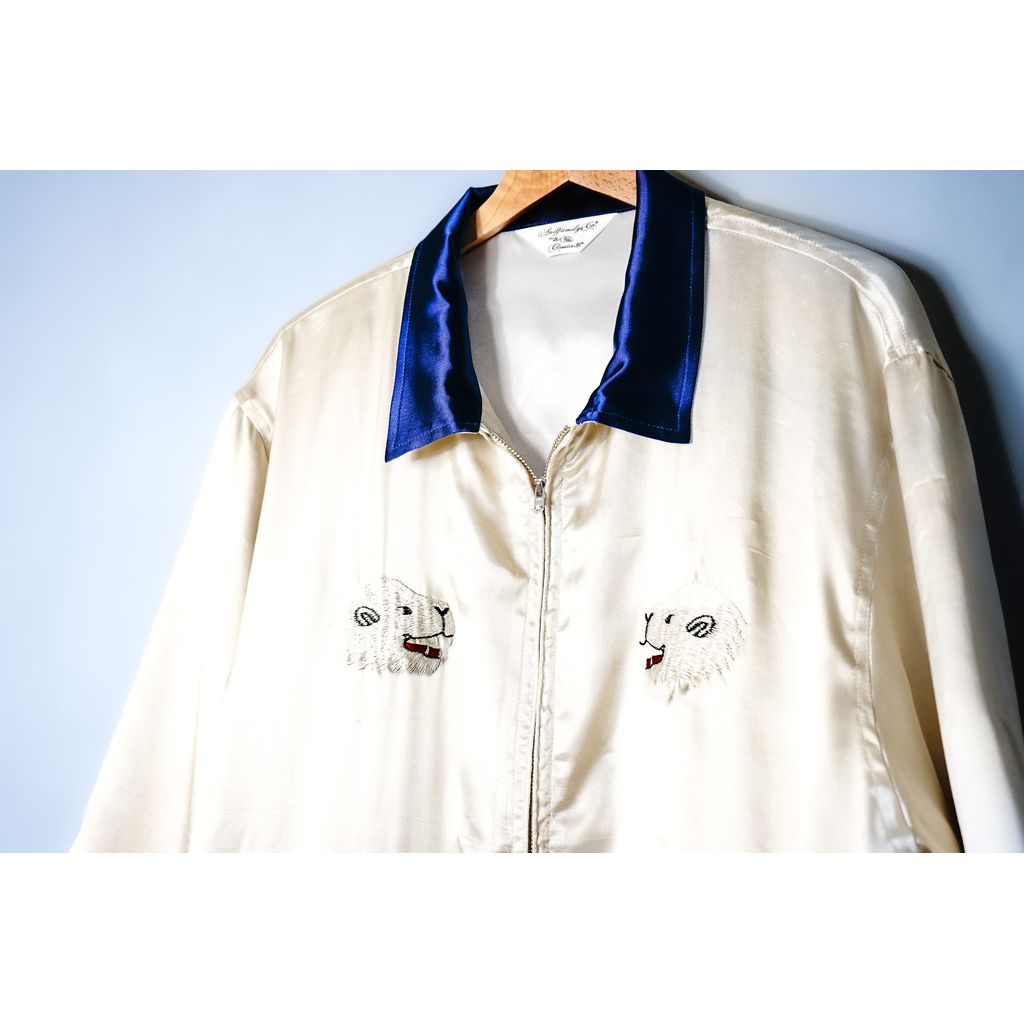 ANDFAMILYS SOUVENIR SATIN JACKET-白熊-