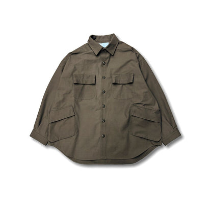 POLIQUANT THE DEFORMED FATIGUE RIPSTOP SHIRT JACKET