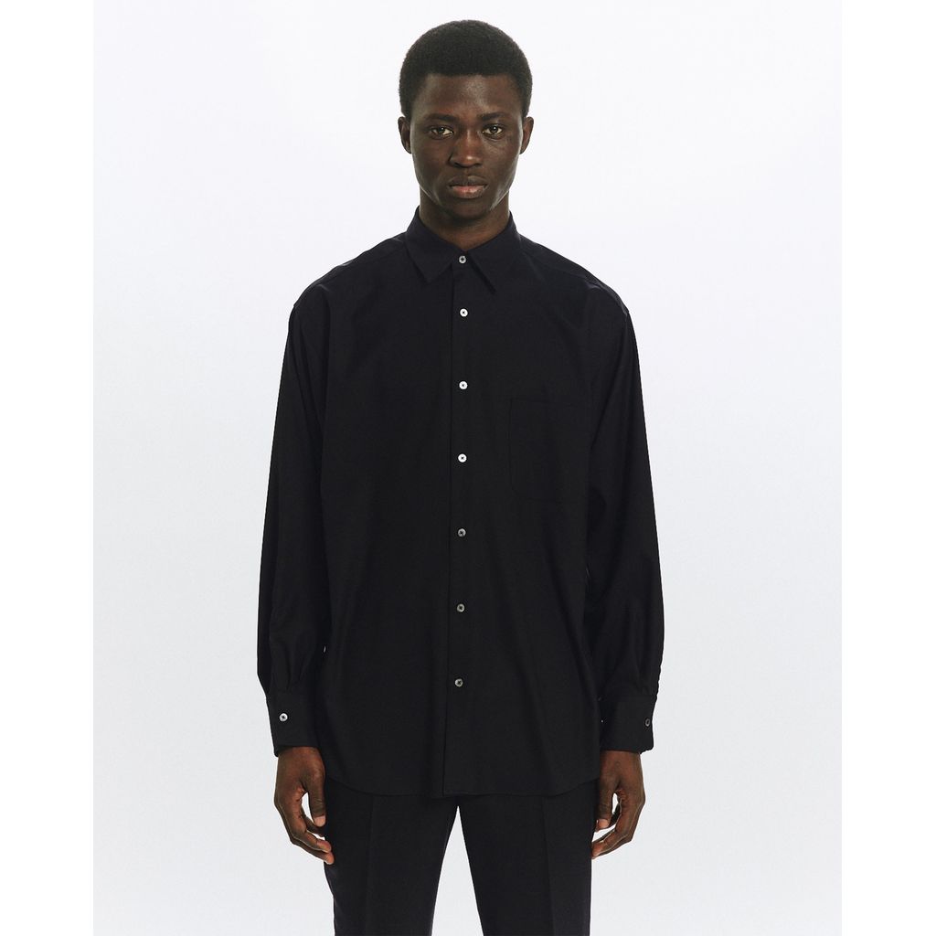 MARKAWARE Super 160's Washable Wool Oxford Comfort Fit Shirt