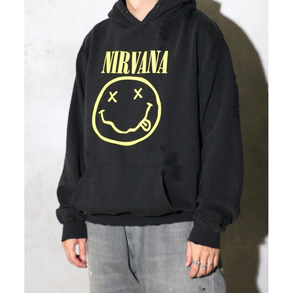 THRIFTY LOOK  WORN-OUT BAND HOODIE NIRVANA