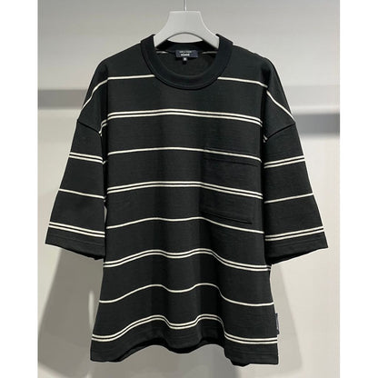 COMME des GARCONS HOMME COTTON BORDER POCKET TEE （BLACK）