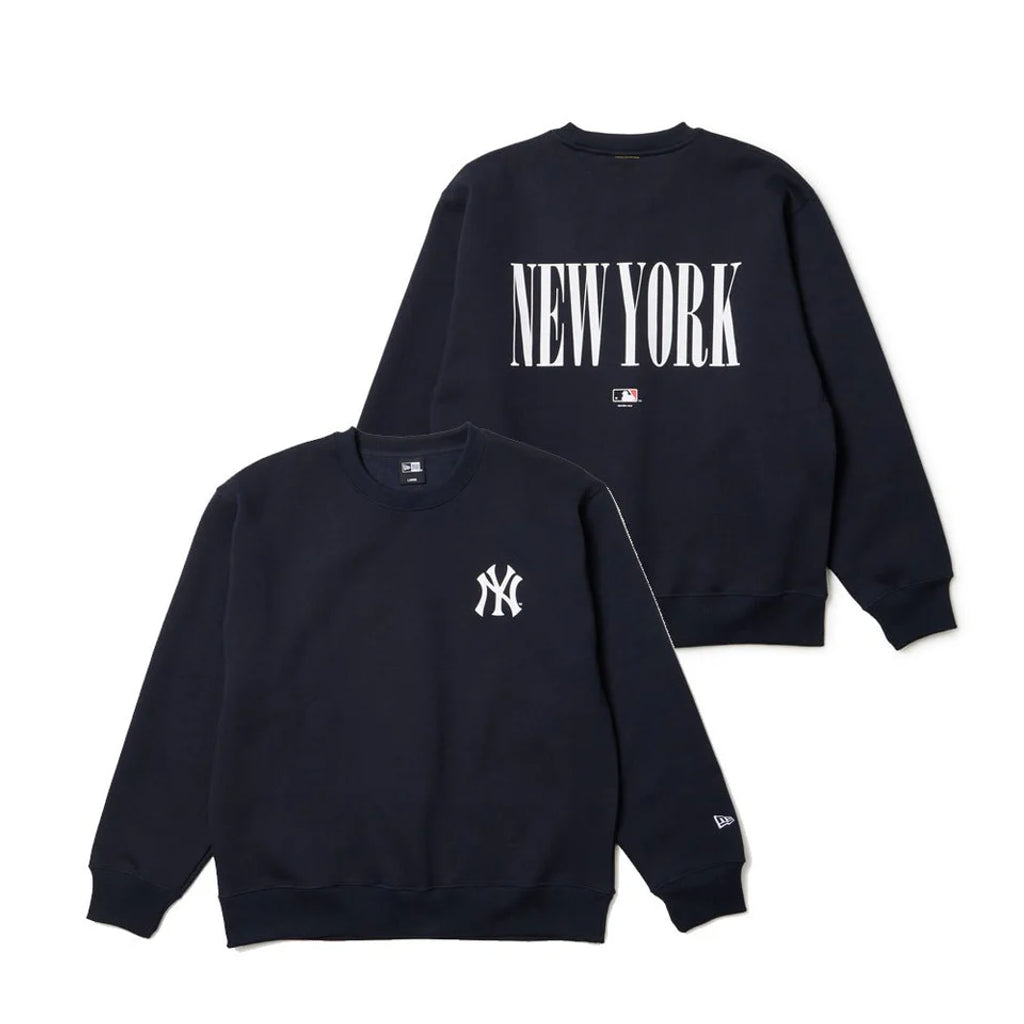 NEW ERA 裏毛 オーバーサイズド スウェット クルーネック Powered by GORO NAKATSUGAWA（MIN-NANO） ニューヨーク・ヤンキース ネイビー
