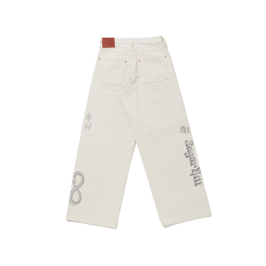 SUGARHILL TATTOO FLASH PRINT MODERN DENIM WIDE CUT