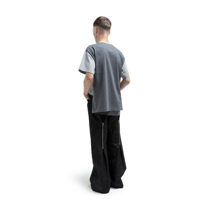 FUMITO GANRYU Red Label  Mantle Tee B - Heather Gr X Dark Heather Gr