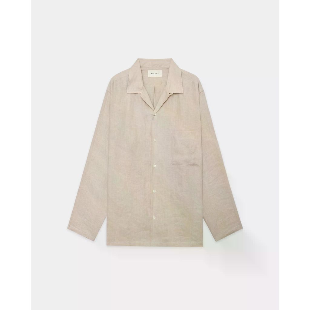 MARKAWARE Hemp Shirting Comfort Fit Open Collar Shirt