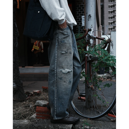 ANACHRONORM REMAKED WIDE 5P DENIM PANTS LIGHT INDIGO