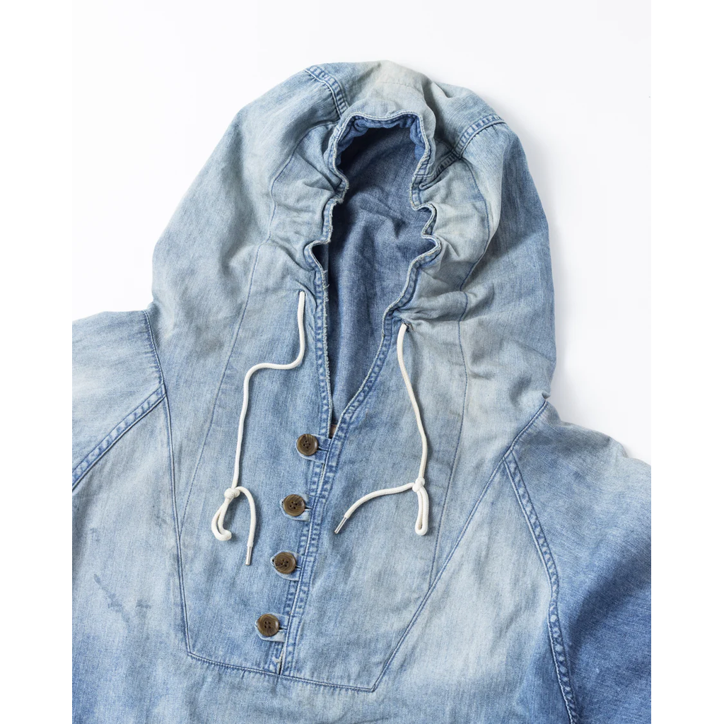 ANACHRONORM  AGING UTILITY DENIM ANORAK PULLOVER INDIGO