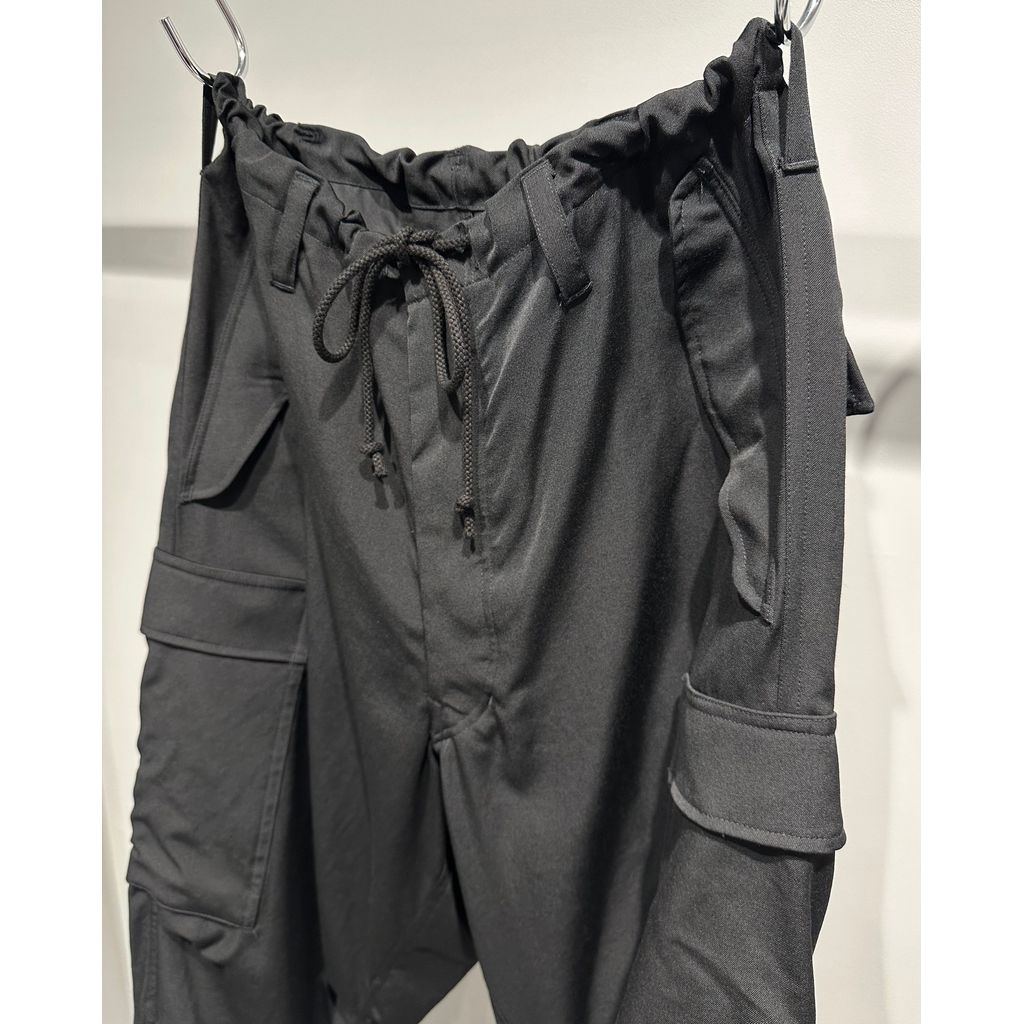 Y's for men WOOL GABARDINE CARGO PANTS