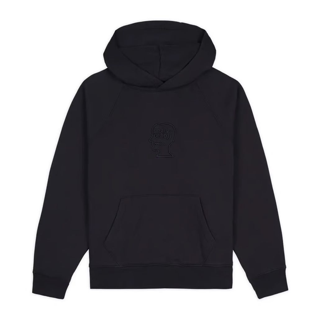 BRAIN DEAD Pigment Wash Logo Head Raglan Hoodie