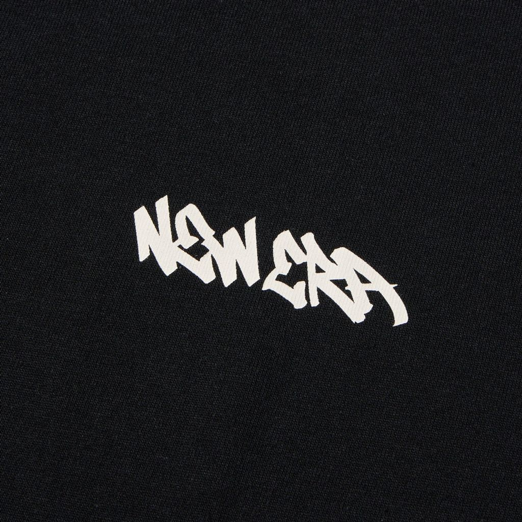 NEW ERA 長袖 オーバーサイズド コットン Tシャツ Tagging ブラック