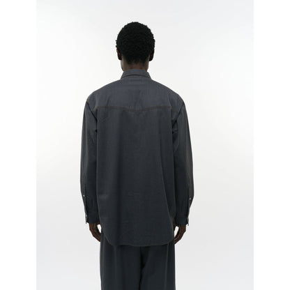 marka Washable 2/72 Wool Gabardine Pigment Print Western Shirt