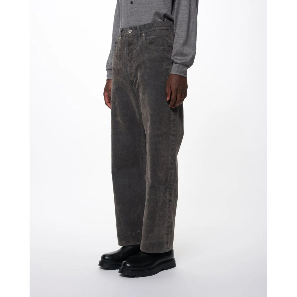 marka Velvet-Flocked Organic Cotton Denim / Cylinder Fit Jeans