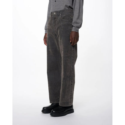 marka Velvet-Flocked Organic Cotton Denim / Cylinder Fit Jeans