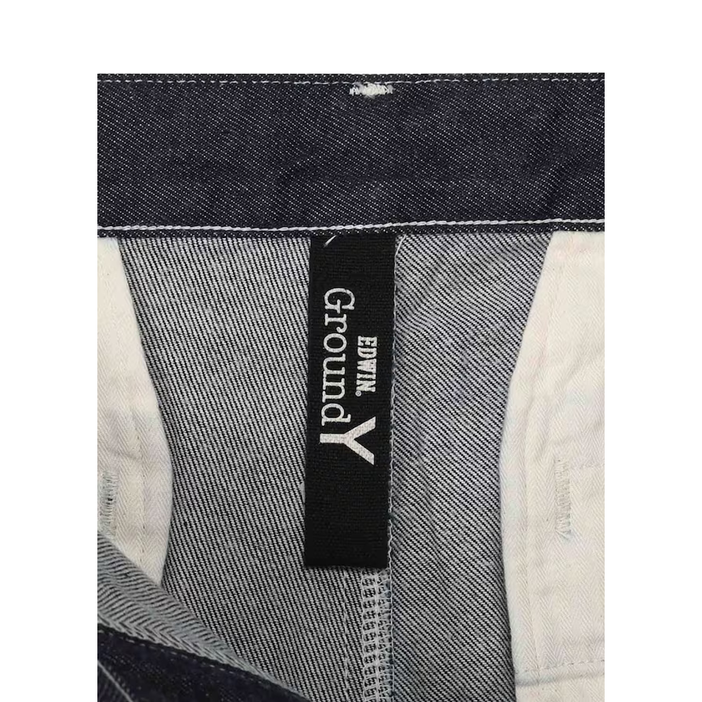 Ground Y×EDWIN 11oz INDIGO DENIM WIDE-TUCK PANTS WITH TAB DETAIL