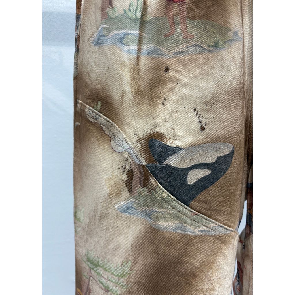 FAF NEW COMMUNE DART BAGGY DENIM (Print)