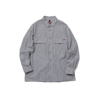 NANGA  STRIPE W POCKET BOX SHIRT(MEN)