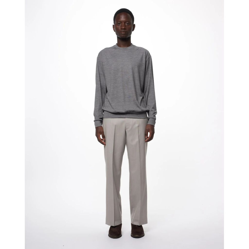 marka  Super 100s Washable Wool Jersey / Crew Neck L/S Tee