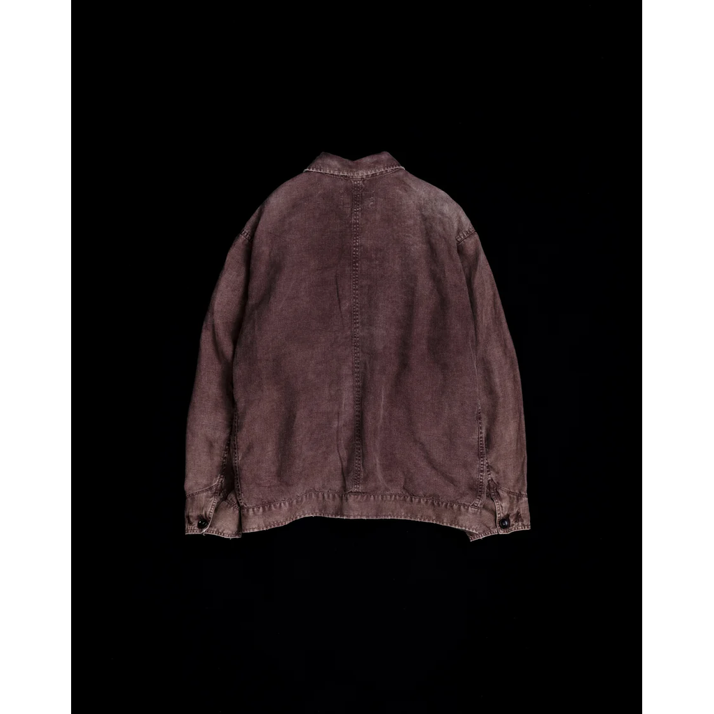 ANACHRONORM  FADED SULFUR DYED LINEN UTILITY JACKET