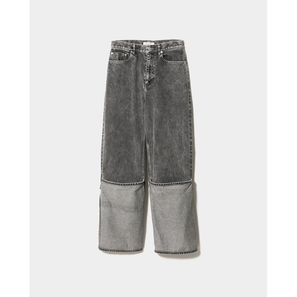 beautiful people selvedge denim flip hem pants blk bleach