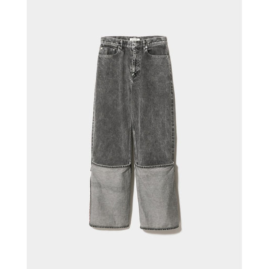 beautiful people selvedge denim flip hem pants blk bleach