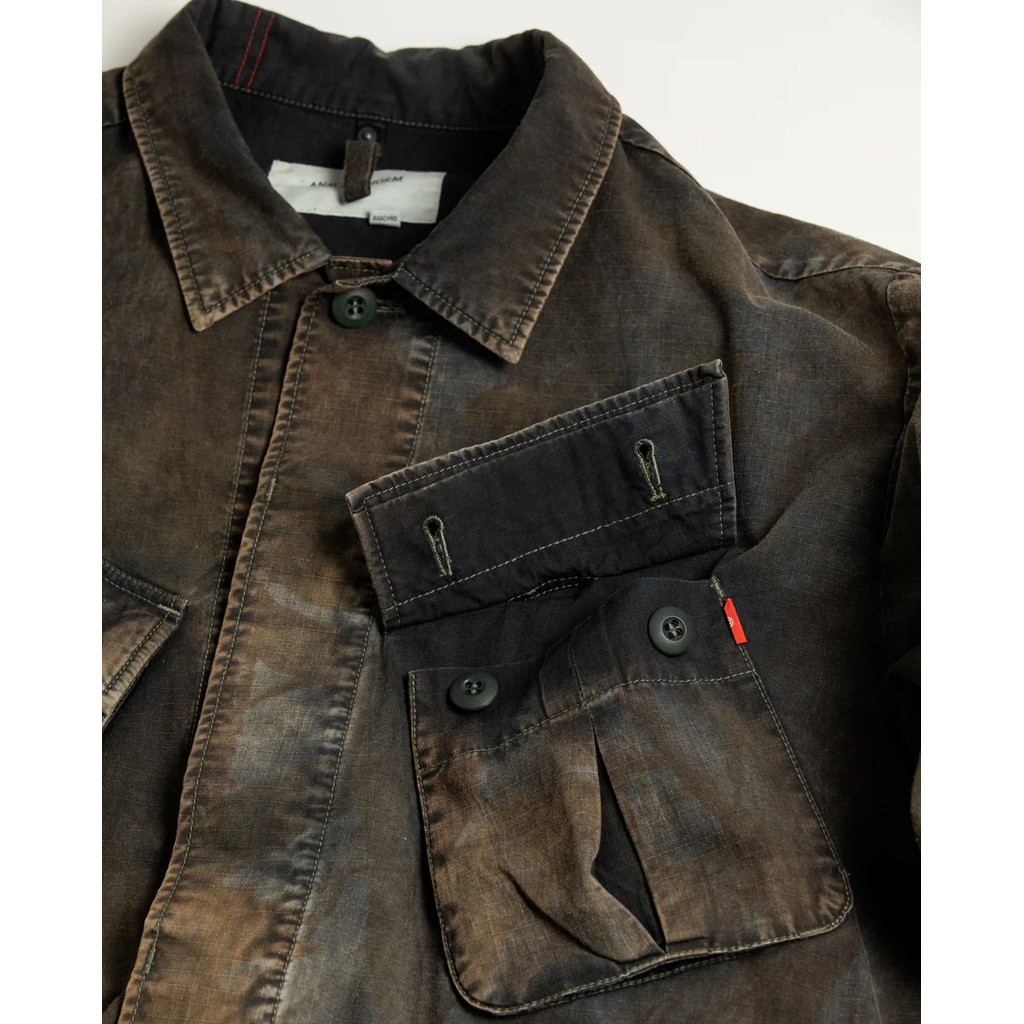 ANACHRONORM  AN374-B SULFUR DYED RIPSTOP REALTREE FATIGUE JACKET SULFUR BLACK