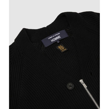 COMME des GARCONS HOMME BATONER W-NAME WOOL KNIT CARDIGAN（BLACK）
