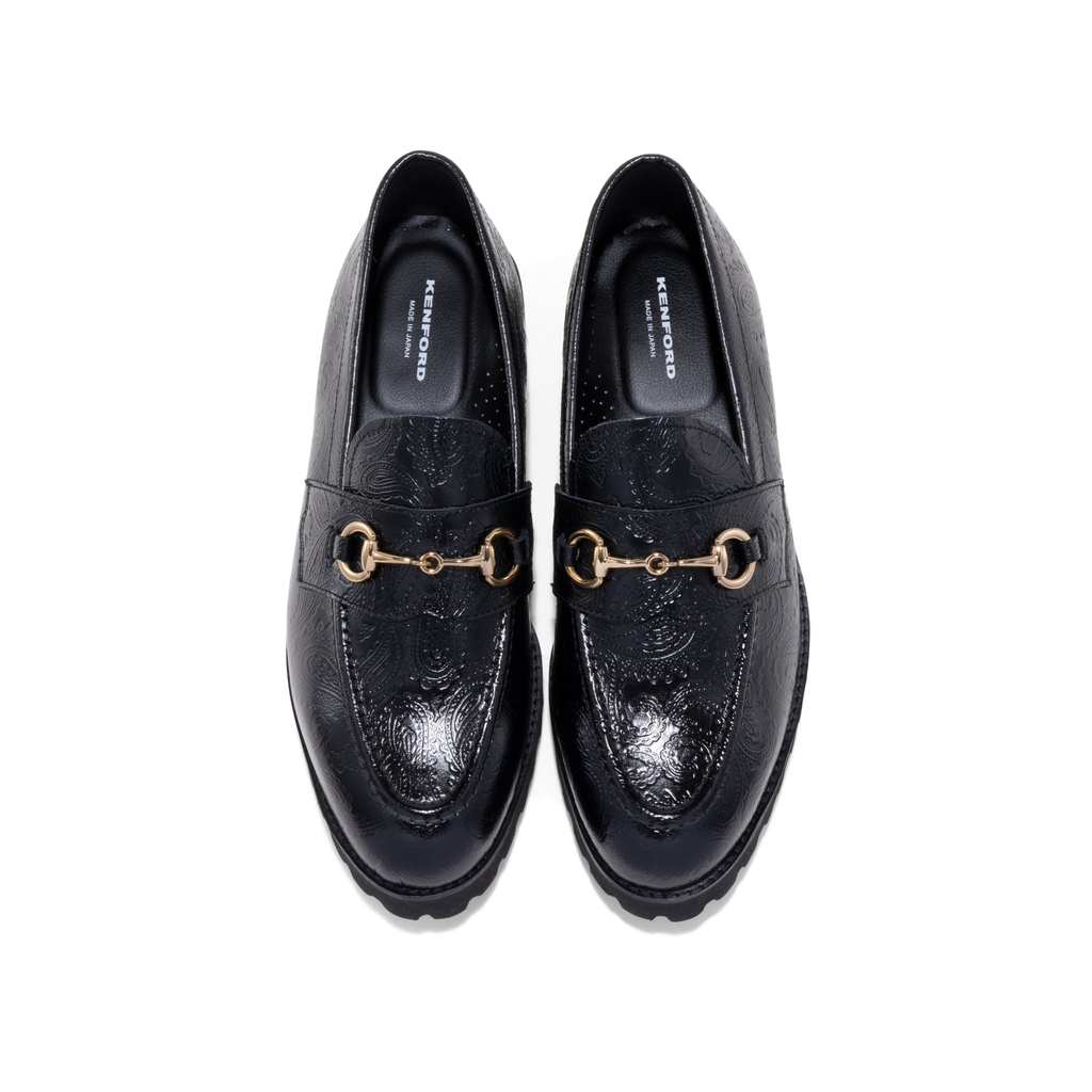 KENFORD MENS TANK SOLE BIT LOAFERS / BLACK PAISLEY