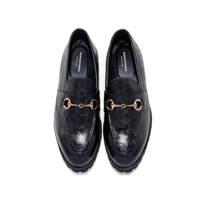 KENFORD MENS TANK SOLE BIT LOAFERS / BLACK PAISLEY