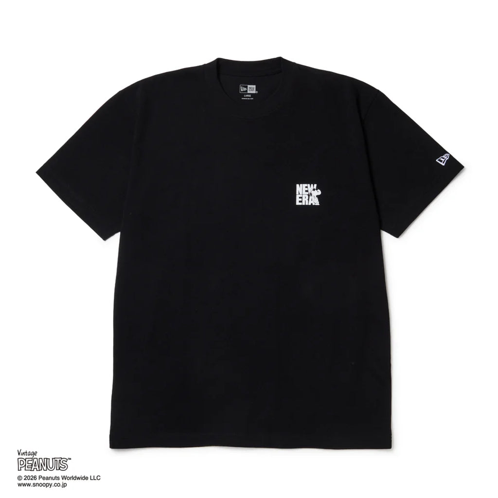 NEW ERA 半袖 コットン Tシャツ Vintage PEANUTS ピーナッツ JOE COOL ジョー・クール ブラック