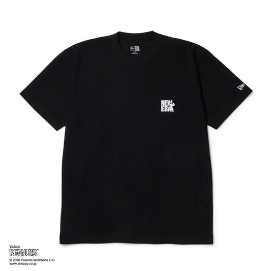 NEW ERA 半袖 コットン Tシャツ Vintage PEANUTS ピーナッツ JOE COOL ジョー・クール ブラック