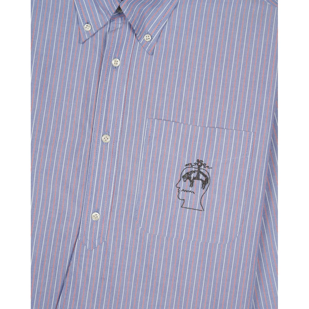 BRAIN DEAD Brooks Brothers California Half Placket Oxford Button Up Shirt - Blue