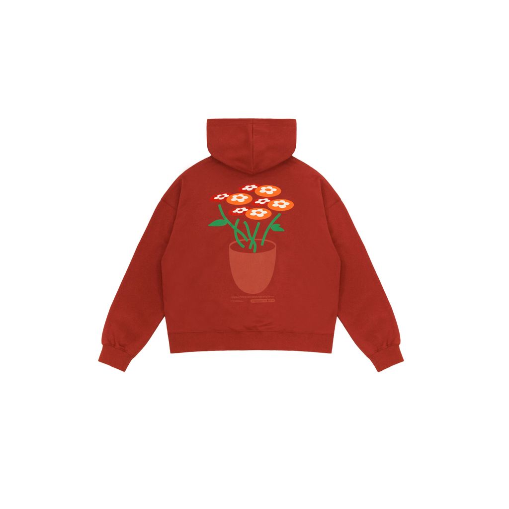 VANDY THE PINK CLASSIC FLOWER LOGO HOODIE （BURGUNDY）