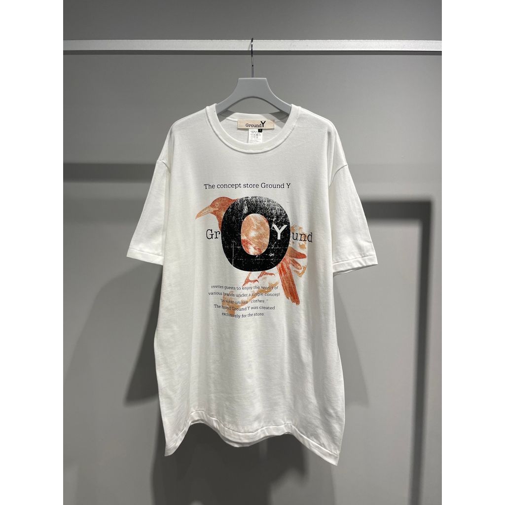 Ground Y COTTON JERSEY CROW T-SHIRT
