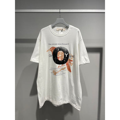 Ground Y COTTON JERSEY CROW T-SHIRT