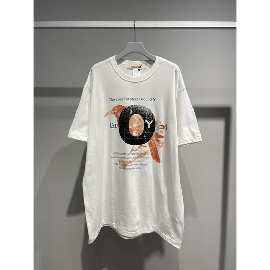 Ground Y COTTON JERSEY CROW T-SHIRT
