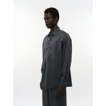 marka Washable 2/72 Wool Gabardine Pigment Print Western Shirt