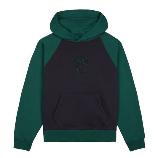 BRAIN DEAD Pigment Wash Logo Head Raglan Hoodie