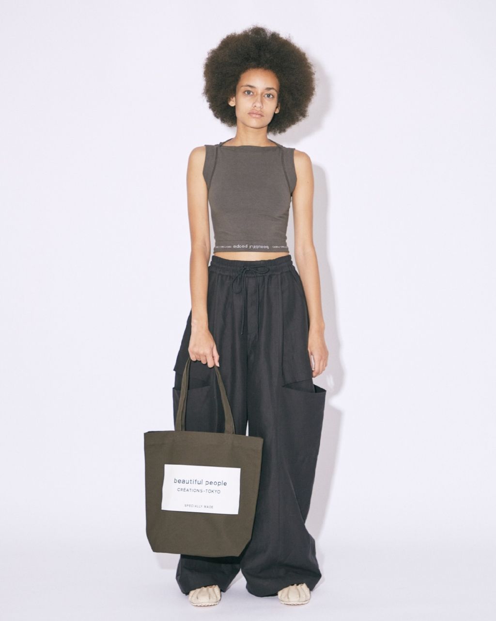 beautiful people SDGs name tag tote bag mushroom