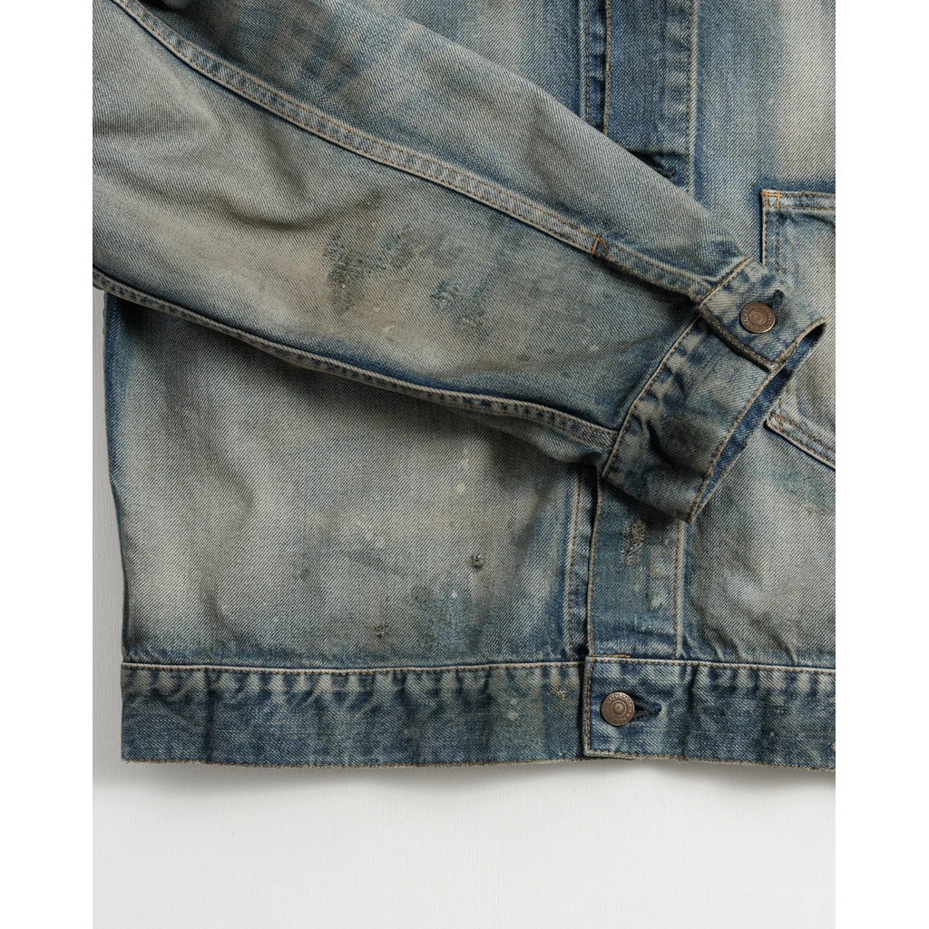 ANACHRONORM  DAMAGED DENIM JACKET LIGHT INDIGO
