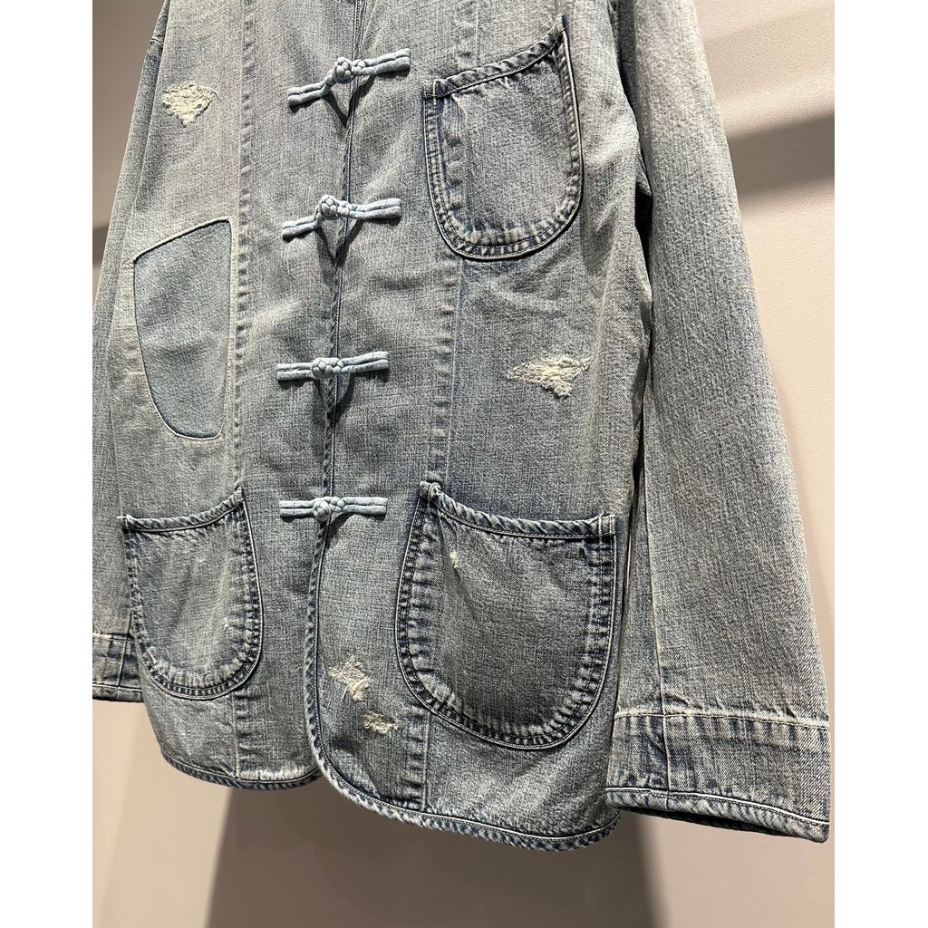 PORTER CLASSIC  CANNERY ROW DENIM CHINESE JACKET