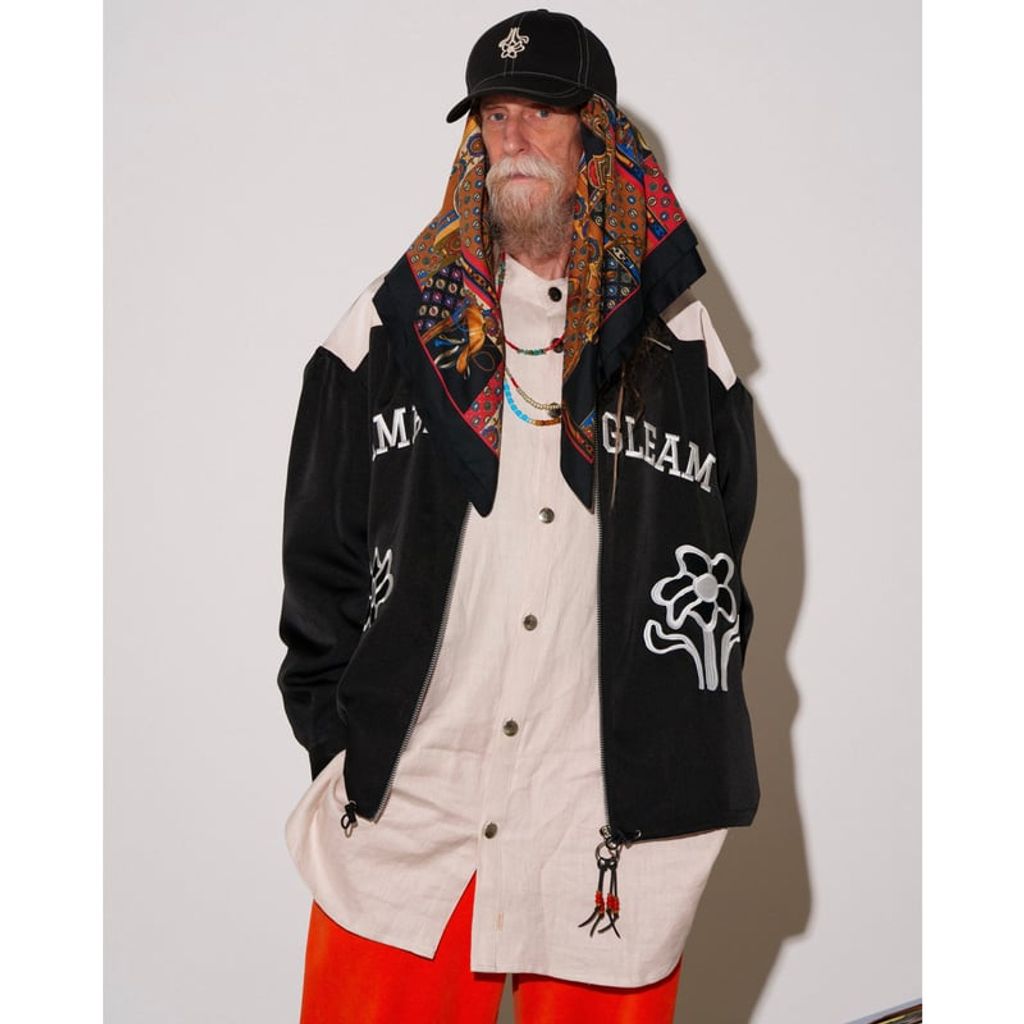 AMBERGLEAM Embroidered Satin Blouson