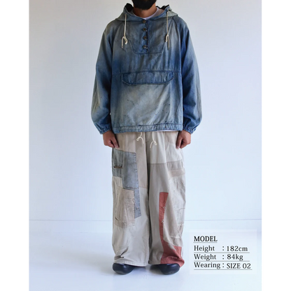 ANACHRONORM  AGING UTILITY DENIM ANORAK PULLOVER INDIGO