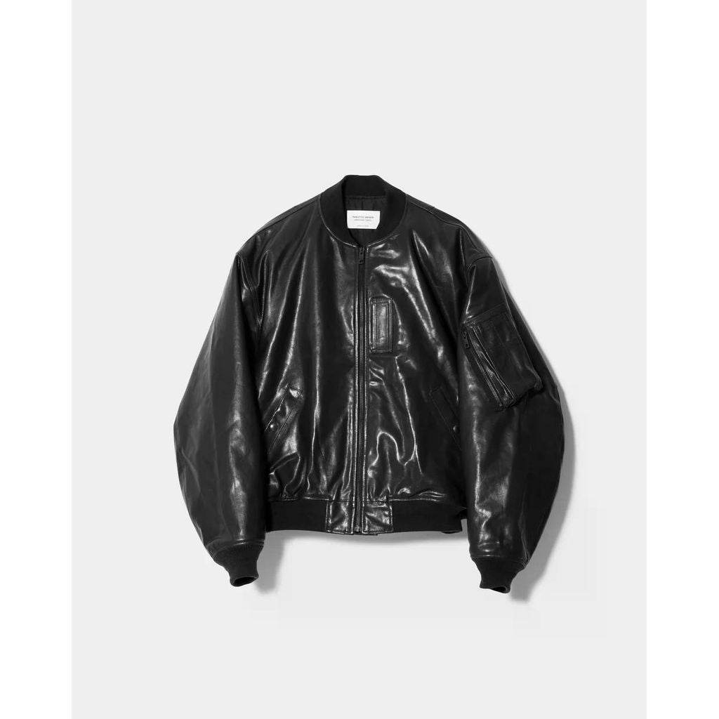 beautiful people light lamb leather fanshape MA-1blouson
