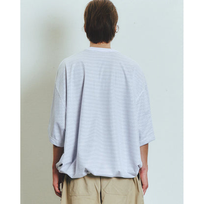 is-ness BALLOON BORDER LAYERED MESH T-SHIRT
