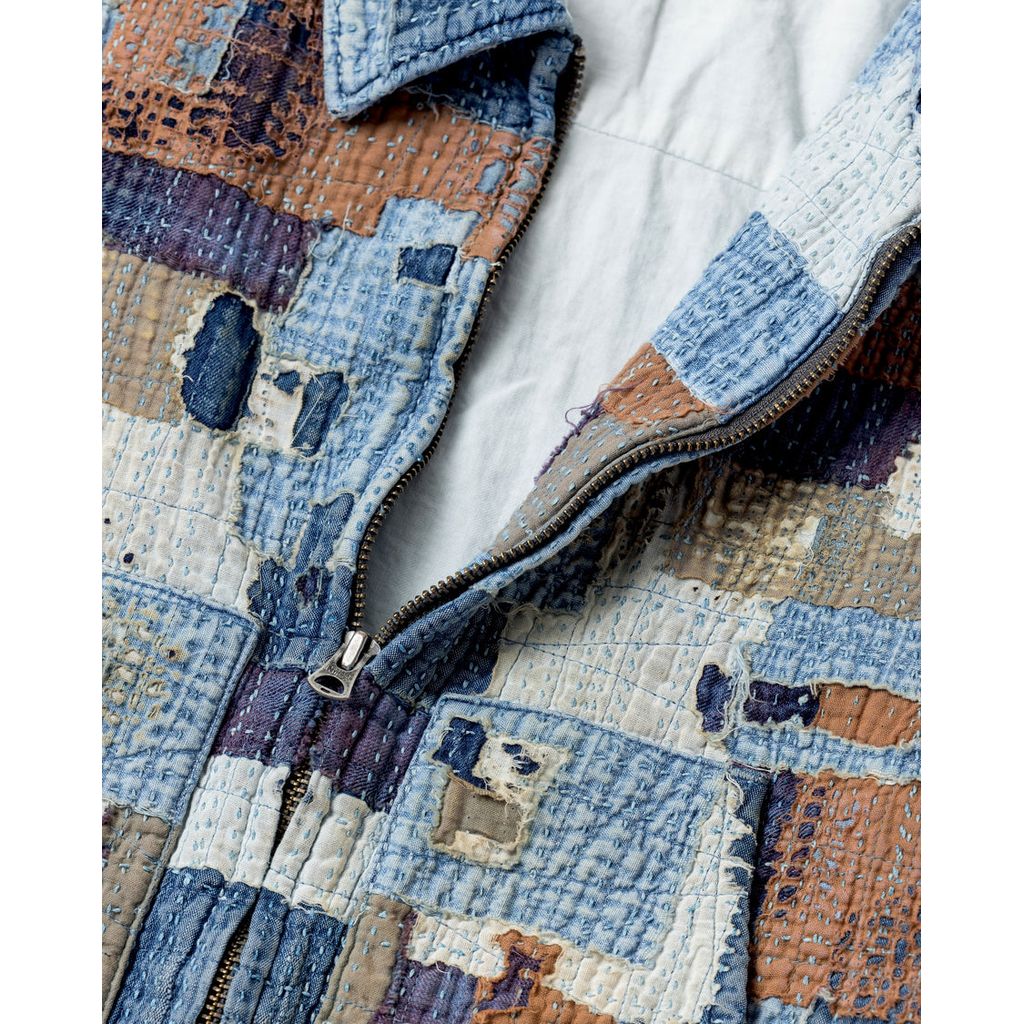 ANACHRONORM SASHIKO PATCHED JACKET INDIGO AN405