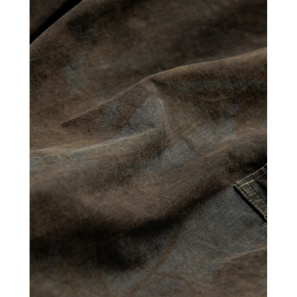 ANACHRONORM  AN372 BLACK CUT-OFF HARD DAMAGED B.D.U CAMO PANTS WOODLAND