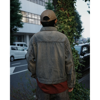 ANACHRONORM  DAMAGED DENIM JACKET LIGHT INDIGO